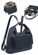 Torebki damskie - Damski Plecak Torebka Shopper 2w1 LUIGISANTO Granatowa Dwukomorowa - miniaturka - grafika 1