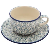 Filiżanki - Filiżanka Do Herbaty Kawy 200 Ml Ze Spodkiem - Ceramika Artystyczna Bolesławiec - miniaturka - grafika 1