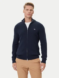 Gant Kardigan 8030263 Granatowy Regular Fit - Swetry męskie - miniaturka - grafika 1