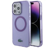 Etui i futerały do telefonów - Lacoste Transparent MagSafe do iPhone 15 Pro Max Fioletowy - miniaturka - grafika 1