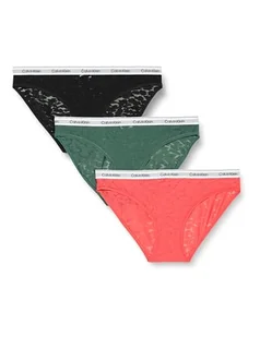 Calvin Klein Majtki bikini damskie (3 sztuki), Czarny/herbata jagodowa/ogród topiary, S - Koszulki i topy damskie - miniaturka - grafika 1