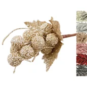 Ozdoby bożonarodzeniowe - Gałązka ozdobna brokat 16 cm mix - miniaturka - grafika 1