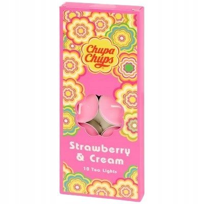 Chupa Chups Tea Lights Podgrzewacze zapachowe TRAWBERRY & CREAM 10 szt