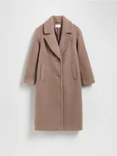 Płaszcze damskie - Reserved - Płaszcz z tkaniny boucle - brązowy - miniaturka - grafika 1