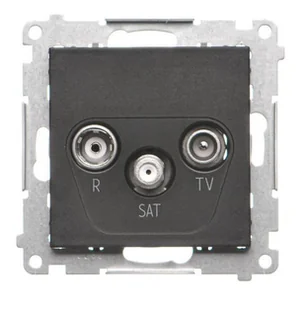 Kontakt Simon Gniazdo antenowe R-TV-SAT końcowe/zakończeniowe Simon 55 - czarny mat - Gniazdka elektryczne - miniaturka - grafika 1