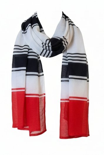 Szal damski s.Oliver chusta długa wzorzysta w paski lekka