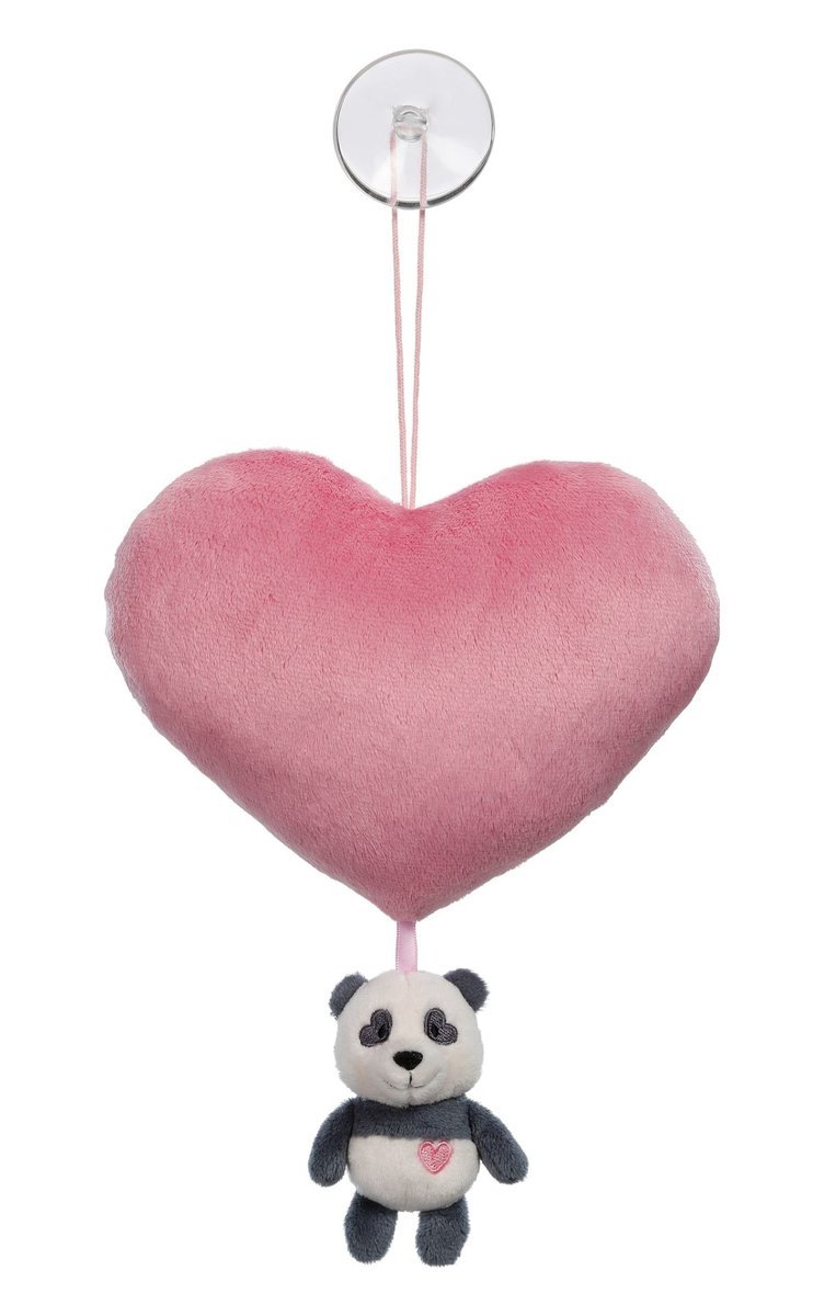 NICI pluszowe serduszko 15cm z pluszakiem Love panda 10cm z przyssawką