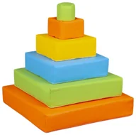 Klocki - Zestaw 6 klocków piankowych Piramida (żółty, zielony, niebieski, pomarańczowy) - miniaturka - grafika 1