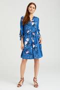 Sukienki - Niebieska sukienka z wiskozy, print w kwiaty - Greenpoint - miniaturka - grafika 1
