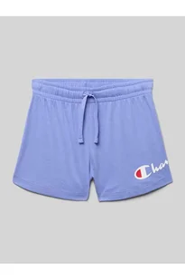 Szorty z dzianiny dresowej o kroju regular fit z nadrukiem z logo - Champion - Spodnie sportowe damskie - miniaturka - grafika 1