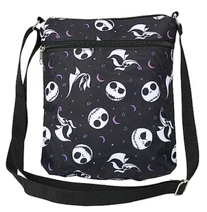 Disney Torby crossbody dla kobiet, prezent koszmar przed Bożym Narodzeniem, film Jack Skellington, czarna wegańska mała torba na ramię, torebka podróżna dla kobiet, codzienny paszport na Halloween, - Torebki damskie - miniaturka - grafika 1