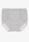 Majtki damskie - Szare Majtki Figi z Bawełny z Koronkową Lamówką Idilea - miniaturka - grafika 1