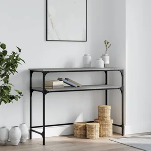 vidaXL vidaXL Stolik konsolowy, szary dąb sonoma, 100x35,5x75 cm - Konsole i sekretarzyki - miniaturka - grafika 1