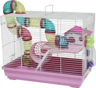 Klatki dla gryzoni - Panama Pet Panama Pet klatka dla gryzoni 47x30x37 cm biało/różowa - miniaturka - grafika 1