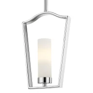 Oprawy, klosze i abażury - Niewielka wisząca lampa Dublin w srebrnym kolorze z kloszem ze szkła - miniaturka - grafika 1