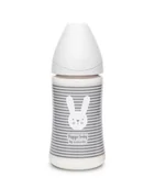 Butelki dla niemowląt - Suavinex Butelka Hygge okrągły trójprzepływ Królik szary 270ml | PONAD 10 TYŚ PRODUKTÓW W ATRAKCYJNYCH CENACH | SZYBKA - miniaturka - grafika 1