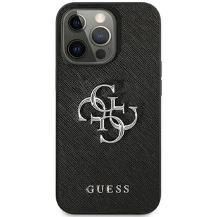 Guess Etui Saffiano do Apple iPhone 13 Pro Czarny | GUHCP13LSA4GSBK - Etui i futerały do telefonów - miniaturka - grafika 1