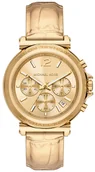 Zegarki męskie - Zegarek Michael Kors MK7508 MAREN Gold Leather Strap 40mm - miniaturka - grafika 1