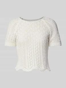 T-shirt szydełkowy o kroju regular fit z mieszanki bawełny model ‘NOLA’ - Koszulki i topy damskie - miniaturka - grafika 1