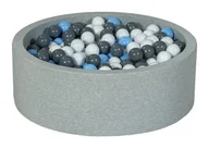 Suche baseny - Suchy basen dla dziecka z piłeczkami 450szt (biały, jasnoniebieski, szary) - miniaturka - grafika 1