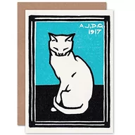 Kartki okolicznościowe i zaproszenia - Wee Blue Coo Siedzący kot Julie de Graag kartka okolicznościowa z kopertą wewnątrz jakość premium - miniaturka - grafika 1