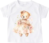 Koszulki dla dziewczynek - Koszulka z misiem dla dziewczynki wzór misiek27 - miniaturka - grafika 1
