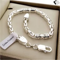 Bransolety męskie - Męska Bransoletka Srebrna Królewska Szeroka pr.925 - miniaturka - grafika 1