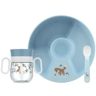 Zestawy naczyń dla dzieci - Mepal Dziecięcy zestaw obiadowy Mio Forest Friends 108040565408 3 el. - miniaturka - grafika 1