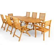 Meble ogrodowe - TAMAN NORFOLK FSC® - zestaw ogrodowy z drewna tekowego 6+2+1 - miniaturka - grafika 1