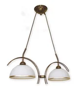 Lampy sufitowe - Lemir Flex Żyrandol 2 Brązowy + zdobienie złotem O1482 BR (O1482 BR) - miniaturka - grafika 1