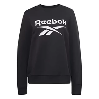 Bluzy damskie - Reebok Damska bluza polarowa z dużym logo, Czarny, L - grafika 1