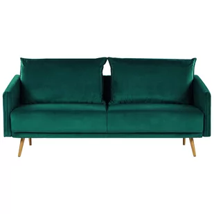 Beliani Sofa 3-osobowa welurowa szmaragdowa MAURA 231362 - Sofy i kanapy - miniaturka - grafika 1