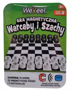 Gra magnetyczna Warcaby i szachy Podróżna WeVeel - Układanki dla dzieci - miniaturka - grafika 1