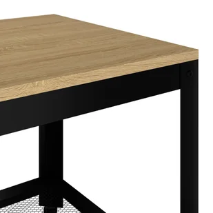 Lumarko Stolik kawowy, jasnobrązowo-czarny, 90x45x45 cm MDF i żelazo - Ławy i stoliki kawowe - miniaturka - grafika 6