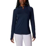 Odzież trekkingowa damska - Koszulka sportowa z długim rękawem W Endless Trail 1/2 Zip Mesh - niebieska - miniaturka - grafika 1