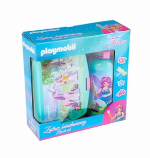 ASTRA Zestaw bidon + śniadaniówka jednorożec Playmobil PL-09 511020003 - Zestawy naczyń dla dzieci - miniaturka - grafika 1