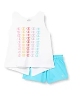 Koszulki i topy damskie - Champion Dziewczęca Legacy American Classics Tank Top & Shorts komplet, (biały/jasnoniebieski), 3-4 Lata - miniaturka - grafika 1