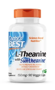 Doctor's Best , L-theanine z sunt heanine, 150 MG, 90 VEG. kapsułek DRB-00197 - Aminokwasy - miniaturka - grafika 1