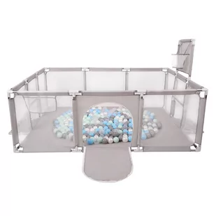 Selonis Boisko BO-100X z piłeczkami 6cm szary: perła-szary-transparent-babyblue-mięta 180x122x62/200piłek - Maty edukacyjne - miniaturka - grafika 1