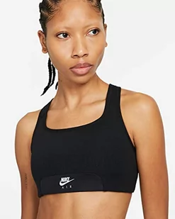 Nike Swoosh damski biustonosz sportowy Air Bra czarny Czarny/czarny/odblaskowy srebrny. l CZ7213-010 - Biustonosze - miniaturka - grafika 1