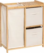 Meble łazienkowe - Regał bambusowy z koszem na pranie TIDY BOX i pojemnikami, 66 x 33,3 x 78,5 cm - miniaturka - grafika 1