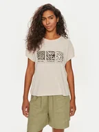 Koszulki i topy damskie - ONLY T-Shirt Free 15293567 Beżowy Regular Fit - miniaturka - grafika 1