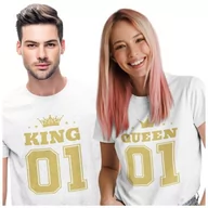 Walentynki - KOSZULKI DLA PAR NA WALENTYNKI PREZENT KING QUEEN - miniaturka - grafika 1