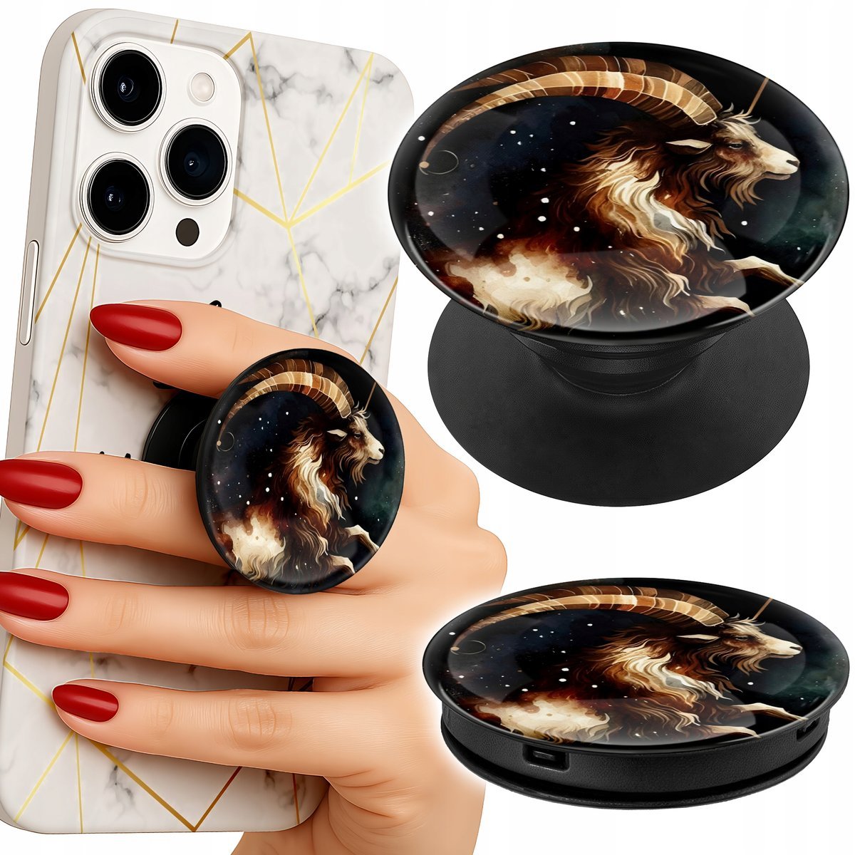 Uchwyt do telefonu Popsocket na palce/stojak ZNAK ZODIAKU, KOZIOROŻEC