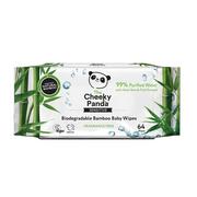 Cheeky Panda Bambusowe chusteczki nawilżane z wyciagiem z aloesu i owoców 64szt. Vegan - The Cheeky Panda