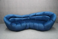Sofy i kanapy - Sofa Owalna Prunk Tapicerowana I Pikowana Granatowa 280 Cm B 7351 - miniaturka - grafika 1