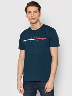 Koszulki męskie - Tommy Hilfiger T-Shirt Corp Split Logo MW0MW22128 Granatowy Regular Fit - grafika 1