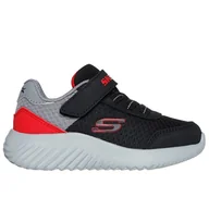 Buty dla dziewczynek - Buty dziecięce Skechers Bounder Trekzic 403908NBKRD - czarno-szare - miniaturka - grafika 1
