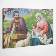 Ikony i obrazy sakralne - Święta Rodzina Matka Boża Józef - obraz polycanvas, 80x60 - miniaturka - grafika 1