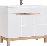 Szafki łazienkowe - Elior Szafka lazienkowa pod umywalkę Marsylia 8X - Biały połysk - miniaturka - grafika 1